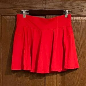 Red activewear skort